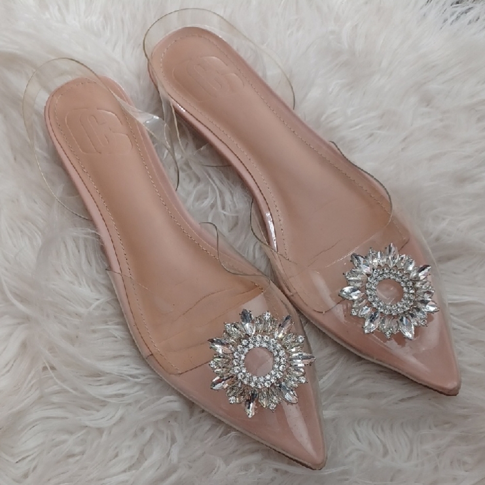 Rhinestone Accent  Clear Flats
